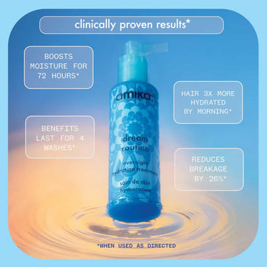 AMIKA Dream Routine Overnight Hydration Treatment 100ml, boosts moisture for 72 hours, hair 3 times more hydrated, last 4 washes, reduces breakage