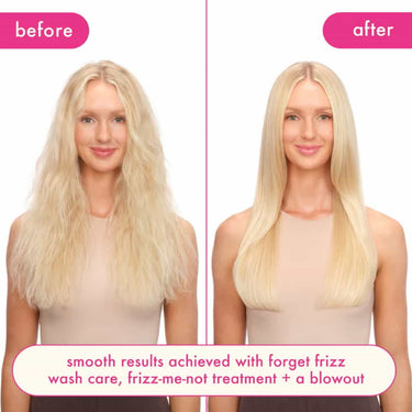 Before and after using AMIKA Frizz-Me-Not Hydrating Anti-Frizz Treatment