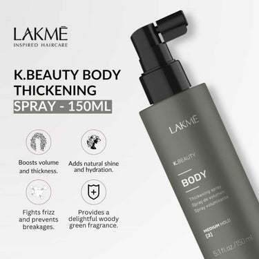LAKME K.Beauty Body Thickening Spray 150ml volume, body, and thickness, specially crafted for fine hair