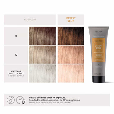 LAKME Teknia Refresh Desert Sand Mask results on level 8 and level 10 blonde hair