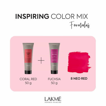LAKME Teknia Refresh Fuchsia and coral red mask mixed for neo red formula