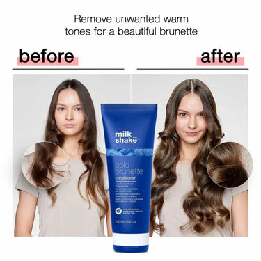 MILKSHAKE Cold Brunette Conditioner 250ml before and after