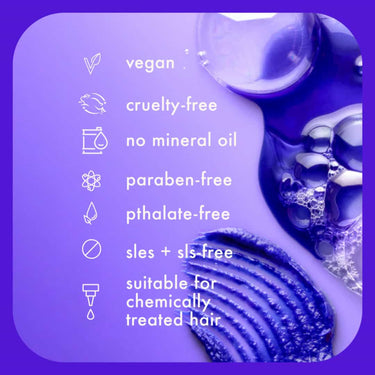 AMIKA Hair Care Vegan cruelty-free no mineral oil paraben-free pthalate-free sles + sIs free suitable for chemically treated hair