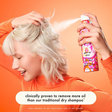 AMIKA Perk Up Ultra Oil Control Dry Shampoo clinically proven to remove more oil than our traditional dry shampoo