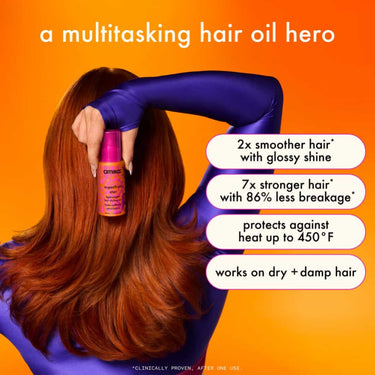 AMIKA Superfruit Star Lightweight Hair Styling Oil smoother hair, stronger, less breakage, heat protect, works on dry and damp hair, best hair oil