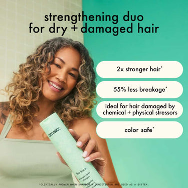 AMIKA The Kure Strength Repair Shampoo, stronger hair, less breakage, for chemical and physical damage, colour safe