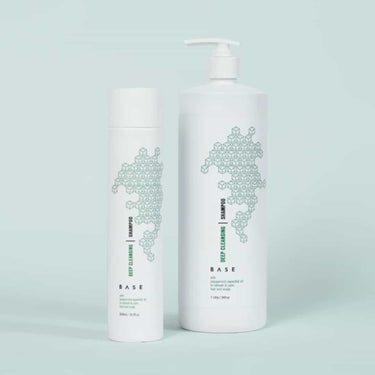 BASE Deep Cleansing Shampoo is a gentle yet powerful detoxifying cleanser that removes build-up, residue, chlorine, and excess oil