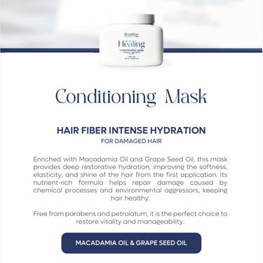 Brazilian Hairtech conditioning mask hair fiber intense hydration for damaged hair with macadamia oil and grape seed oil