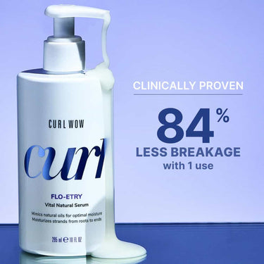 COLOR WOW CURL WOW Flo-Etry CLINICALLY PROVEN 84% LESS BREAKAGE with 1 use