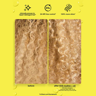 K18 Molecular Repair Hair Oil before and after results