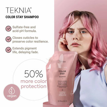 LAKME TEKNIA Colour Stay Shampoo REFILL 600ml 50% more color protection