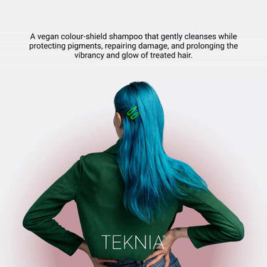 LAKME TEKNIA Colour Stay Shampoo REFILL 600ml A vegan colour-shield shampoo that gently cleanses while protecting pigments, repairing damage, and prolonging the vibrancy and glow of treated hair.