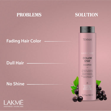 LAKME TEKNIA Colour Stay Shampoo, Fading hair color, dull hair + no shine