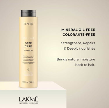 LAKME TEKNIA Deep Care Shampoo Ideal for those with damaged, brittle, or weakened hair in need of repair and hydration