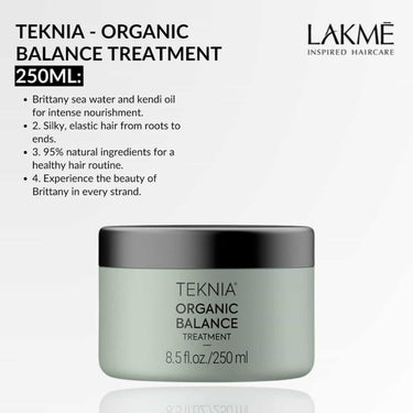 LAKME TEKNIA Organic Balance Treatment 250ml Hair is left silky and with a natural elasticity