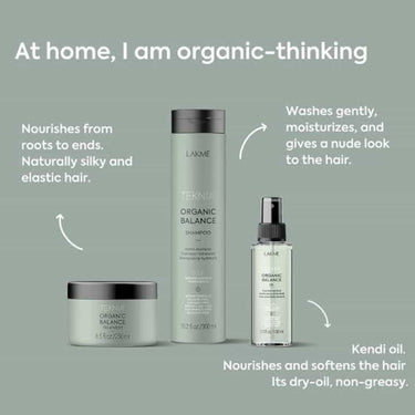 LAKME TEKNIA Organic Balance shampoo, mask treatment and organic hair oil