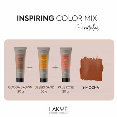 LAKME Teknia Refresh Desert Sand Mask mixed with cocoa brown and pale rose to get mocha formula