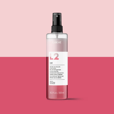 Lakme L2 Care A lightweight bi-phase leave-in conditioner designed to repair, protect and revitalise dry, damaged or sensitised hair. Instantly detangles while restoring shine, softness and elasticity, all with built-in anti-frizz and heat protection