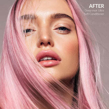 MUK Deep muk Ultra Soft Conditioner is a rich, moisturising formula that restores lost nutrients and moisture, leaving hair ultra-soft, shiny, and instantly detangled