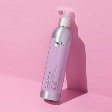 MUK Deep muk Ultra Soft Shampoo perfect for all hair types, including extensions, this nourishing formula hydrates and smooths without weighing hair down