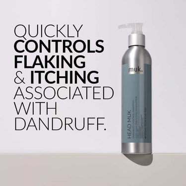 MUK Head muk Dandruff Control Shampoo QUICKLY CONTROLS FLAKING AND ITCHING ASSOCIATED WITH DANDRUFF.