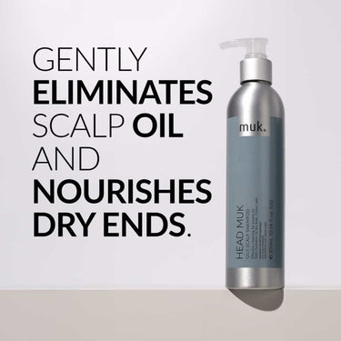 MUK Head muk Oily Scalp Shampoo is the ultimate solution for oily scalps and dry, sensitised ends