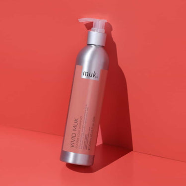MUK Vivid muk Colour Lock Shampoo This protein and moisture-balanced formula strengthens hair, prevents fading, and enhances vibrancy with every wash.
