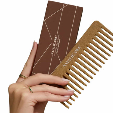 NATALIE ANNE Eco-friendly Wide Tooth Coco Comb Perfect for both wet and dry hair, this comb detangles effortlessly, reduces breakage, and helps create bouncy, defined curls without causing damage or tension