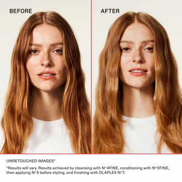 OLAPLEX No.4FINE Bond Maintenance Shampoo before and after photo results