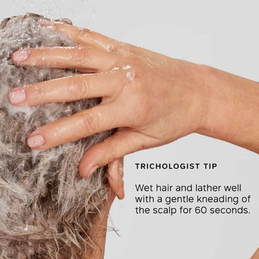 PHILIP KINGSLEY Density Hair Thickening Shampoo TRICHOLOGIST TIP Wet hair and lather well with a gentle kneading of the scalp for 60 seconds.