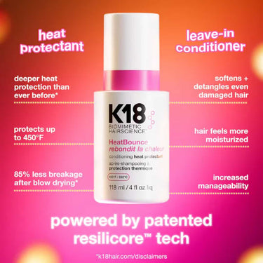 The benefits of K18 HeatBounce Conditioning Heat Protectant 118ml