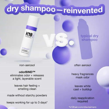 What's the difference between K18 Airwash Dry Shampoo and regular dry shampoos