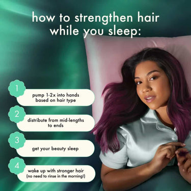 how to strengthen hair while you sleep using Amika Midnight Mender Overnight Strength Repair Treatment Mask 100ml